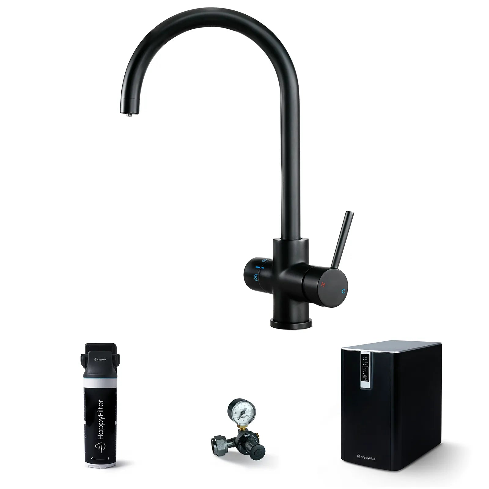 HappyFilter FizzRed - heiß | kalt | gesprudelt - Ein Wasserhahn