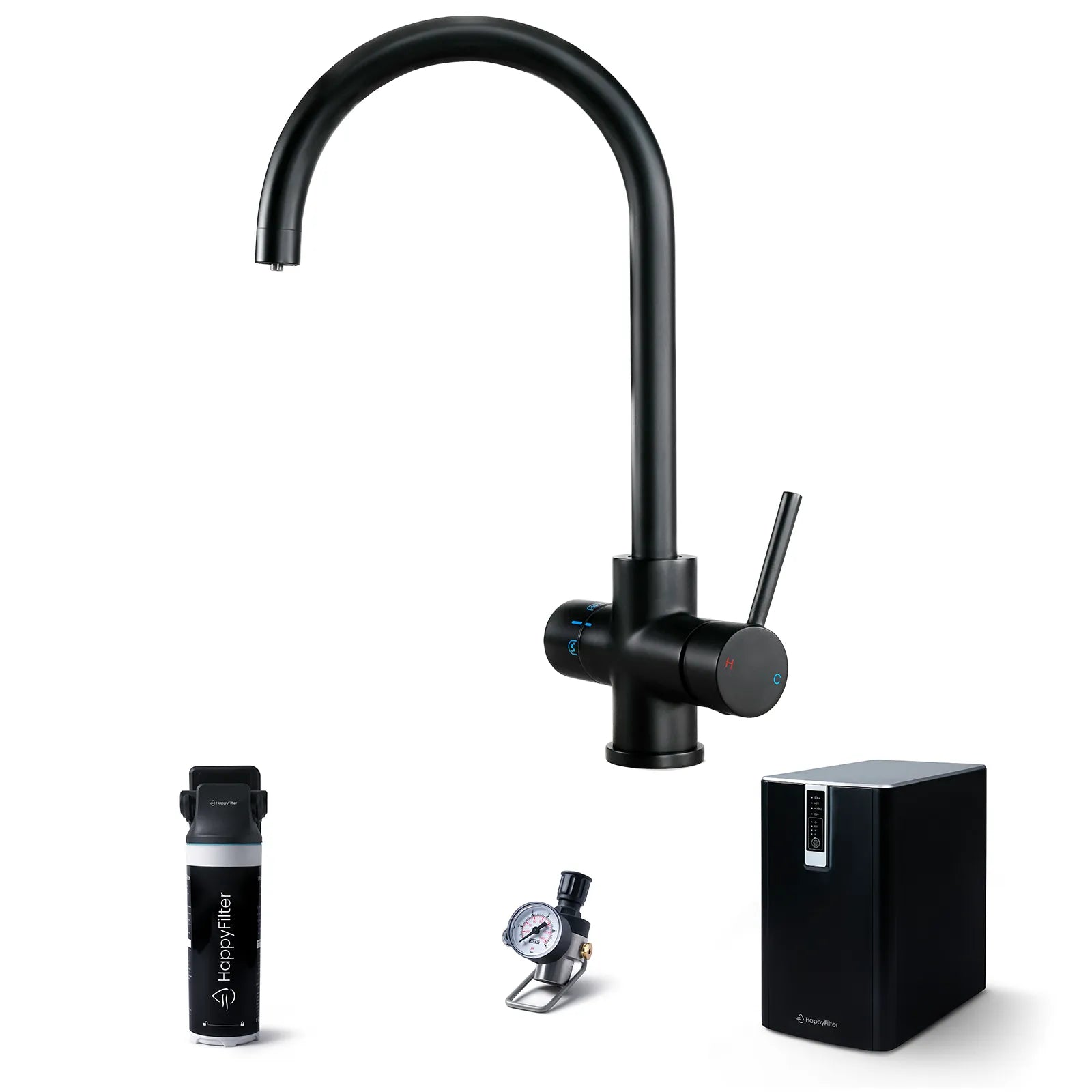 HappyFilter FizzRed - heiß | kalt | gesprudelt - Ein Wasserhahn