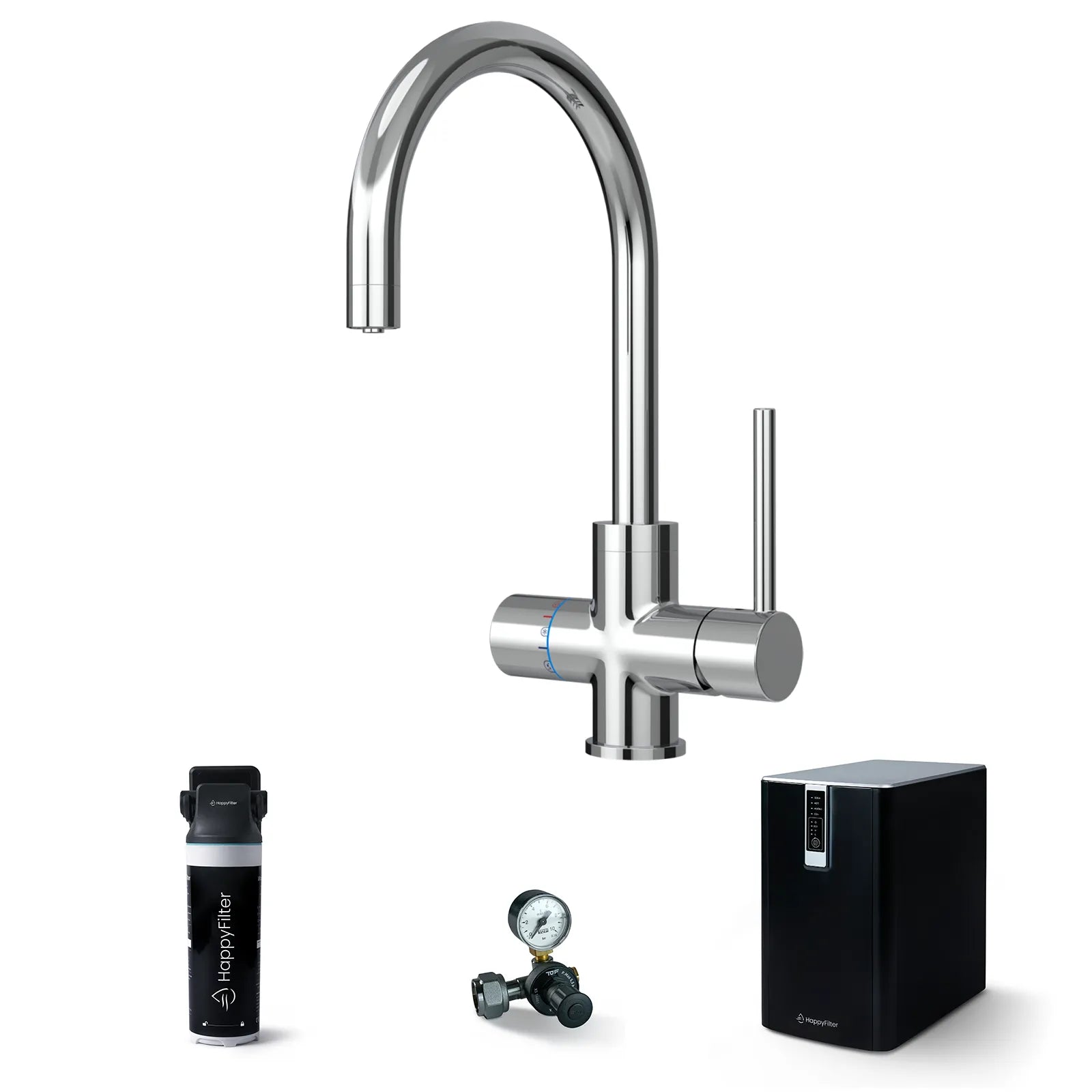 HappyFilter FizzRed - heiß | kalt | gesprudelt - Ein Wasserhahn