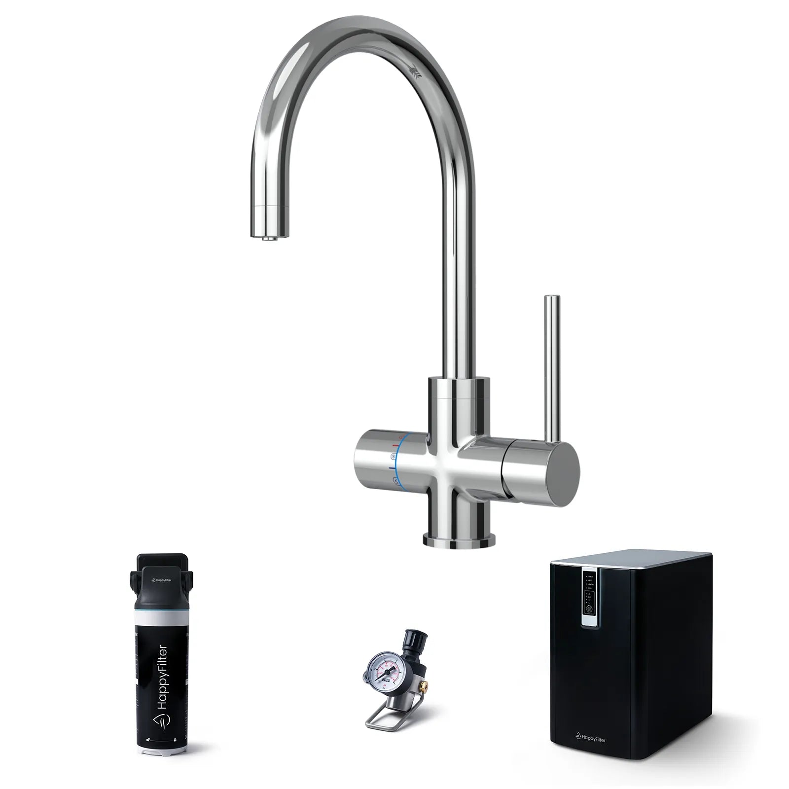 HappyFilter FizzRed - heiß | kalt | gesprudelt - Ein Wasserhahn