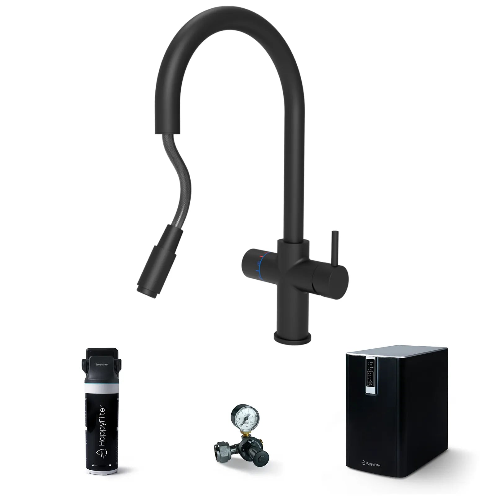 HappyFilter FizzRed - heiß | kalt | gesprudelt - Ein Wasserhahn