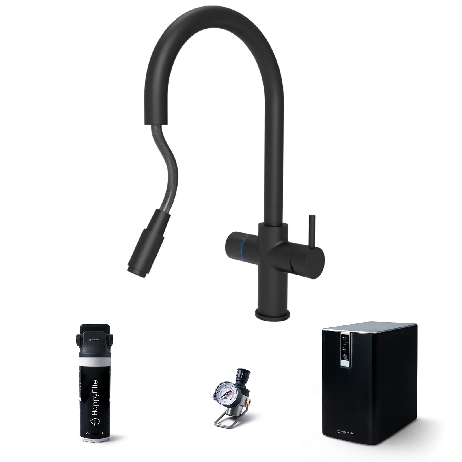 HappyFilter FizzRed - heiß | kalt | gesprudelt - Ein Wasserhahn