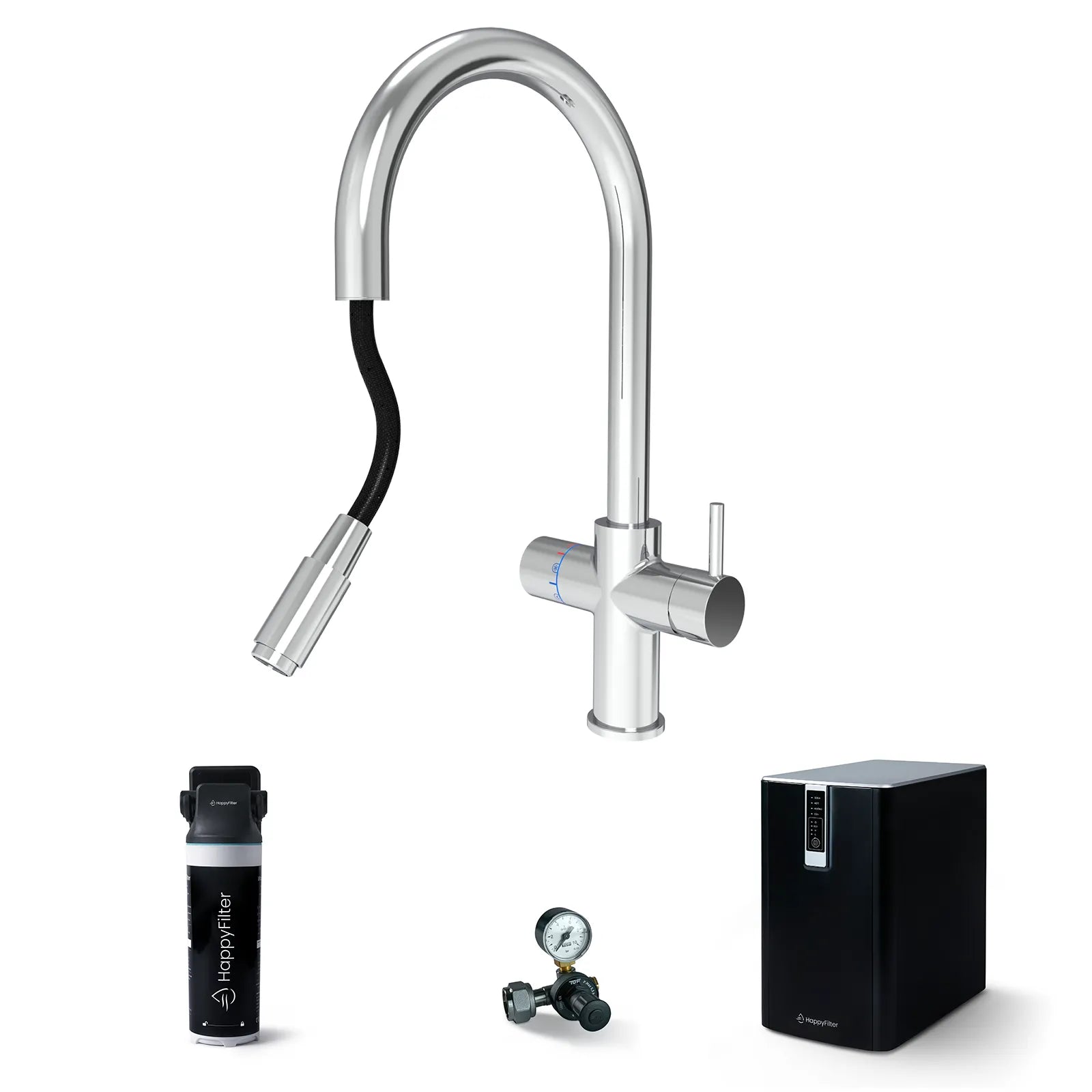 HappyFilter FizzRed - heiß | kalt | gesprudelt - Ein Wasserhahn