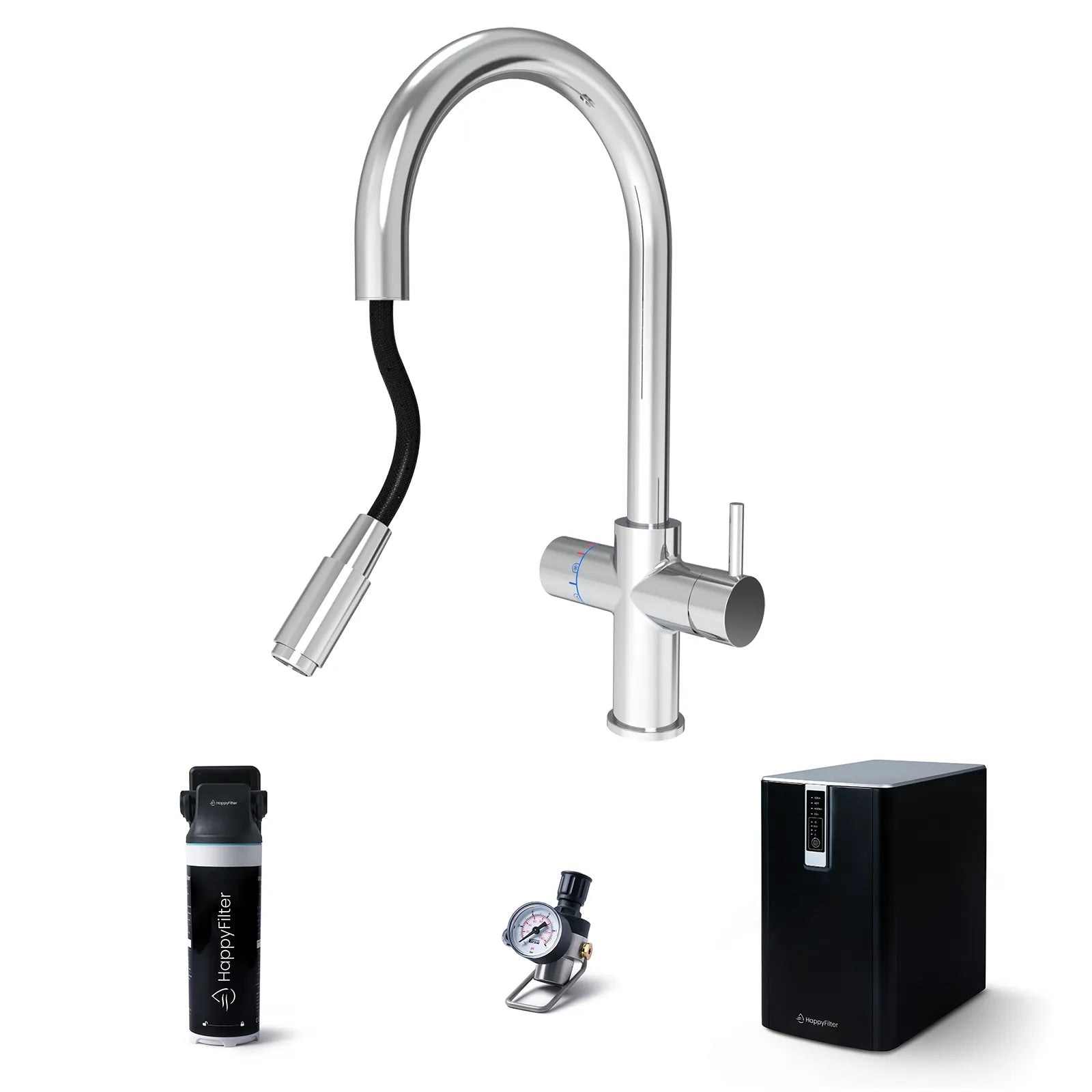 HappyFilter FizzRed - heiß | kalt | gesprudelt - Ein Wasserhahn